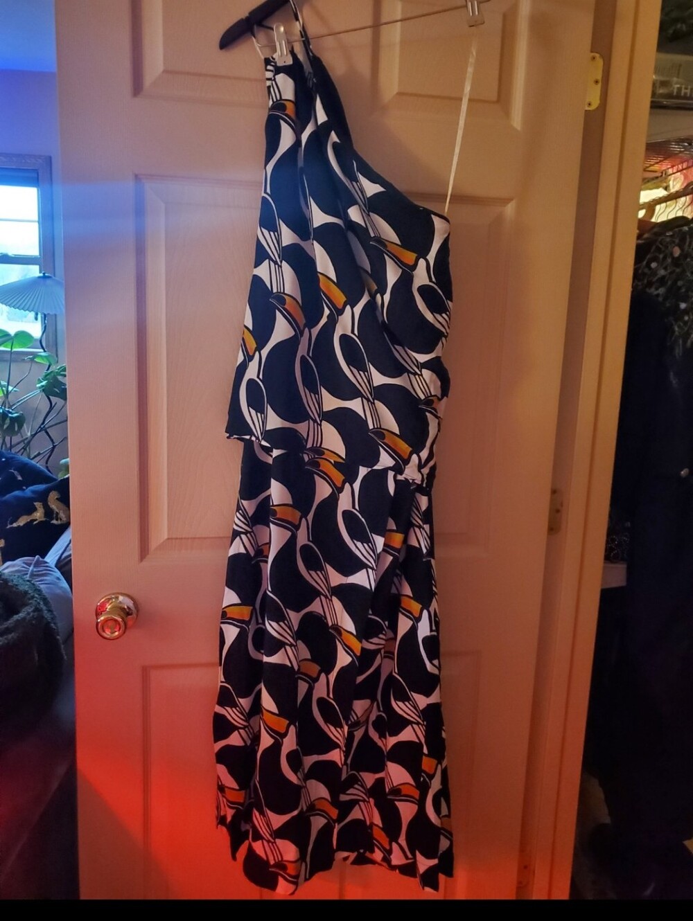 New FARM Rio Brazil Copatucano One-Shoulder Toucan Maxi Dress size Large - Picture 11 of 12